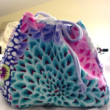 Bright Floral Kinchaku Bag 5.5" cubed $35.00