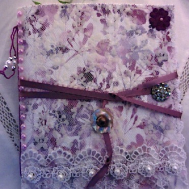 Purple Floral and Lace Journal